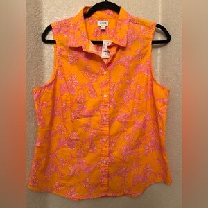 J. Crew NWT Women’s Sleeveless Buttoned Shirt, Size Large